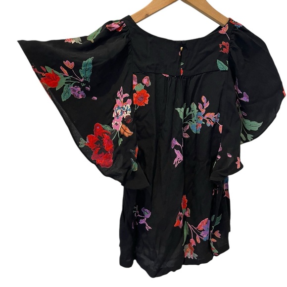 Gorgeous Anthropologie Maeve Floral Prato Flutter/ Short Sleeve Top Size XS - Picture 8 of 15